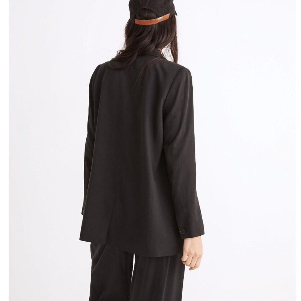 NWT - Madewell Drapeweave Caldwell Double-Breasted Blazer - Black - Size XS - Picture 2 of 5